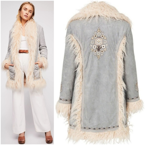 New spell designs joplin jacket shearling S/M blue - Picture 3 of 16